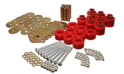 Energy Suspension - Energy Suspension 2.4112R Red Polyurethane Body Mount Set