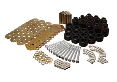 Energy Suspension - Energy Suspension 2.4110G Black Polyurethane Body Mount Set for Jeep