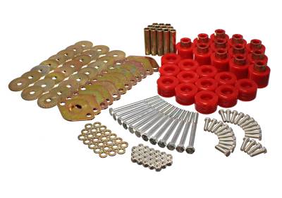 Energy Suspension - Energy Suspension 2.4110R Red Polyurethane Body Mount Set