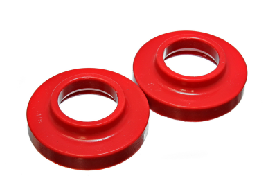 Energy Suspension - Energy Suspension 2.6101R Coil Spring Isolator Set Front Polyurethane Red