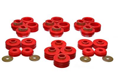 Energy Suspension - Energy Suspension 3.4124R Body Cab Mount Set Polyurethane Red