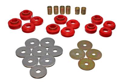 Energy Suspension - Energy Suspension 3.4129R Red Polyurethane Body Mount Set
