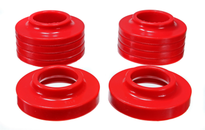Energy Suspension - Energy Suspension 2.6102R Front/Rear Coil Spring Isolator Set Polyurethane Red