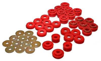 Energy Suspension - Energy Suspension 3.4136R Red Polyurethane Body Mount Set