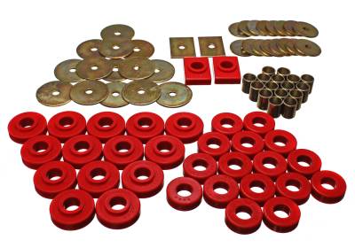 Energy Suspension - Energy Suspension 3.4120R Red Polyurethane Body Mount Set