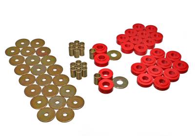 Energy Suspension - Energy Suspension 3.4128R Red Polyurethane Body Mount Set