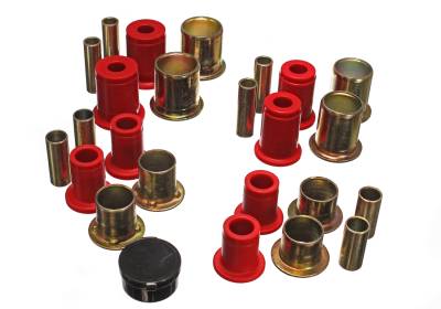Energy Suspension - Energy Suspension 3.3106R Red Polyurethane Control Arm Bushing Set