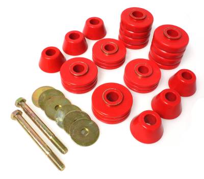 Energy Suspension - Energy Suspension 3.4103R Body Cab Mount Set Polyurethane Red