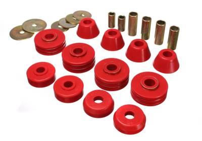 Energy Suspension - Energy Suspension 3.4108R Body Cab Mount Set Polyurethane Red