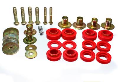 Energy Suspension - Energy Suspension 3.4144R Red Polyurethane Body Mount Set