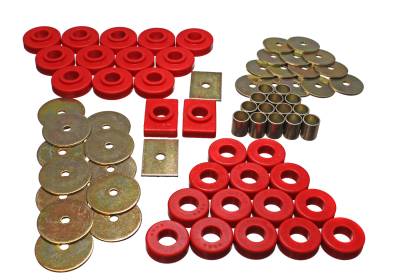 Energy Suspension - Energy Suspension 3.4106R Red Polyurethane Body Mount Set