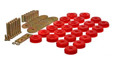 Energy Suspension - Energy Suspension 3.4167R Red Polyurethane Body Mount Set