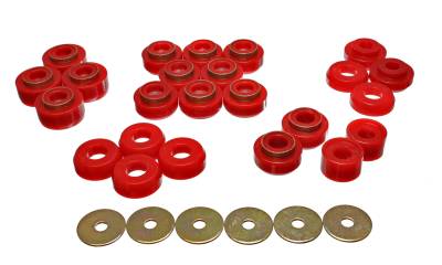 Energy Suspension - Energy Suspension 3.4145R Red Polyurethane Body Mount Set