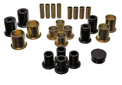 Energy Suspension - Energy Suspension 3.3173G Control Arm Bushing Set Front Polyurethane Black