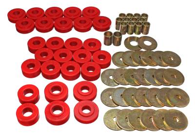 Energy Suspension - Energy Suspension 3.4111R Red Polyurethane Body Mount Set