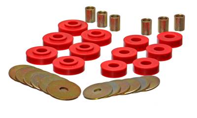Energy Suspension - Energy Suspension 3.4102R Red Polyurethane Body Mount Set