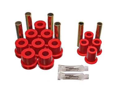 Energy Suspension - Energy Suspension 3.2130R Leaf Spring Bushing Set Front Polyurethane Red