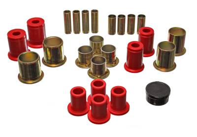 Energy Suspension - Energy Suspension 3.3173R Control Arm Bushing Set Front Polyurethane Red