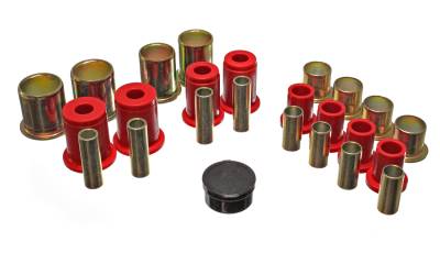 Energy Suspension - Energy Suspension 3.3103R Red Polyurethane Front Control Arm Bushing Set