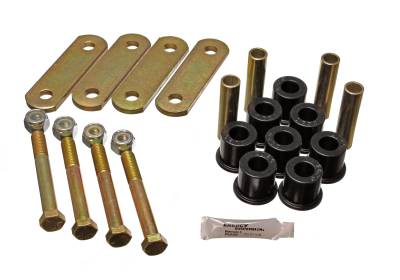 Energy Suspension - Energy Suspension 4.2136G Shackle Bushing Set Front/Rear Polyurethane Black