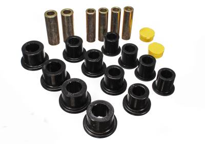 Energy Suspension - Energy Suspension 4.2148G Leaf Spring Bushing Set Front Polyurethane Black