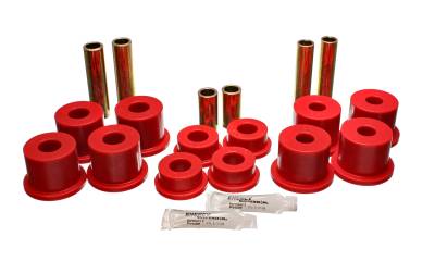 Energy Suspension - Energy Suspension 4.2142R Leaf Spring Bushing Set Front Polyurethane Red
