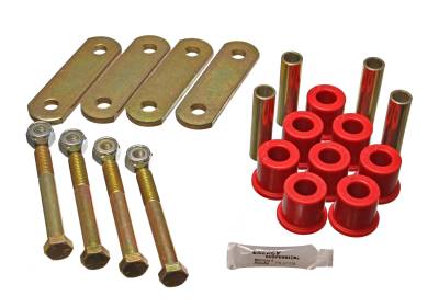 Energy Suspension - Energy Suspension 4.2136R Front/Rear Polyurethane Shackle Bushing Set Red
