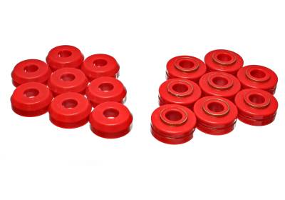 Energy Suspension - Energy Suspension 4.4101R Body Cab Mount Set Polyurethane Red