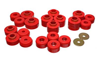 Energy Suspension - Energy Suspension 4.4105R Body Cab Mount Set Polyurethane Red