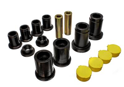 Energy Suspension - Energy Suspension 4.3162G Control Arm Bushing Set Front Polyurethane Black