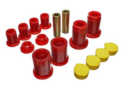 Energy Suspension - Energy Suspension 4.3162R Control Arm Bushing Set Front Polyurethane Red
