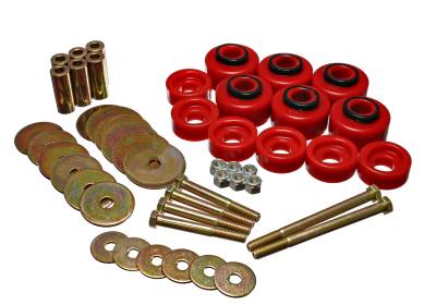 Energy Suspension - Energy Suspension 4.4113R Body Cab Mount Set Red for Ford Standard Cab