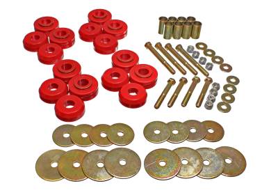Energy Suspension - Energy Suspension 4.4110R Body Cab Mount Set Polyurethane Red