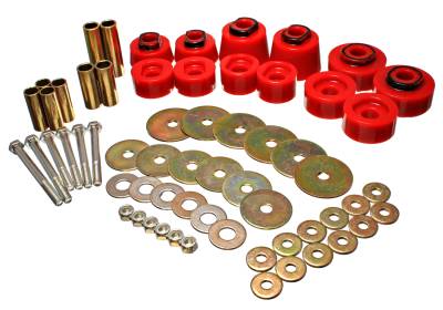 Energy Suspension - Energy Suspension 4.4117R Red Polyurethane Body Mount Set for Ford & Mazda