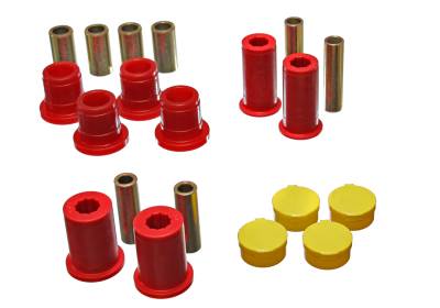 Energy Suspension - Energy Suspension 5.3122R Control Arm Bushing Set Front Polyurethane Red