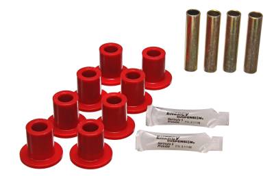 Energy Suspension - Energy Suspension 5.2102R Leaf Spring Bushing Set Polyurethane Red
