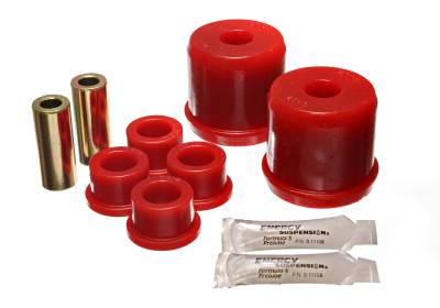 Energy Suspension - Energy Suspension 5.3127R Control Arm Bushing Set Front Polyurethane Red