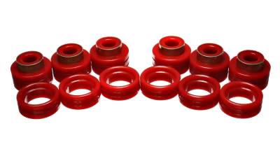 Energy Suspension - Energy Suspension 5.4107R Body Cab Mount Set Polyurethane Red