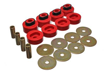 Energy Suspension - Energy Suspension 5.4111R Body Mount Set Red for Dodge/Chrysler/Plymouth