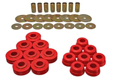 Energy Suspension - Energy Suspension 6.4101R Red Polyurethane Body Mount Set