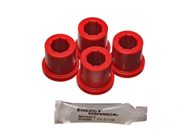 Energy Suspension - Energy Suspension 8.2109R Shackle Bushing Set Rear Polyurethane Red