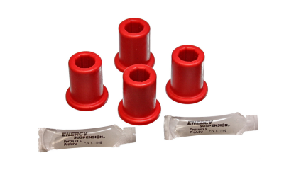 Energy Suspension - Energy Suspension 8.2111R Shackle Bushing Set Rear Polyurethane Red