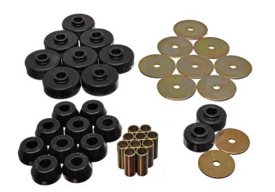Energy Suspension - Energy Suspension 8.4102G Black Polyurethane Body Mount Set