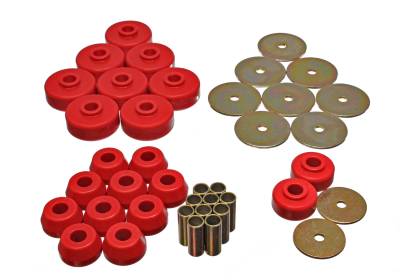 Energy Suspension - Energy Suspension 8.4102R Red Polyurethane Body Mount Set