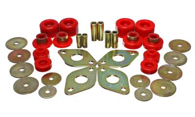 Energy Suspension - Energy Suspension 8.4107R Red Polyurethane Body Mount Set