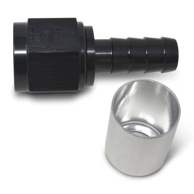 Russell - Russell 610583 ProClassic Crimp On Hose End Straight End Black/Clear -10AN