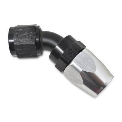 Russell - Russell 610103 8AN ProClassic Swivel 45-DEG Hose End w/Black/Silver Finish