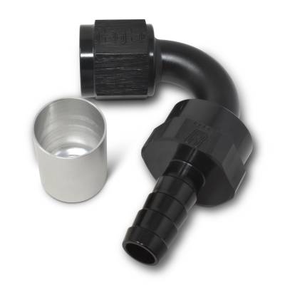 Russell - Russell 610673 ProClassic Crimp On Hose End 120-DEG End Black/Clear -12AN