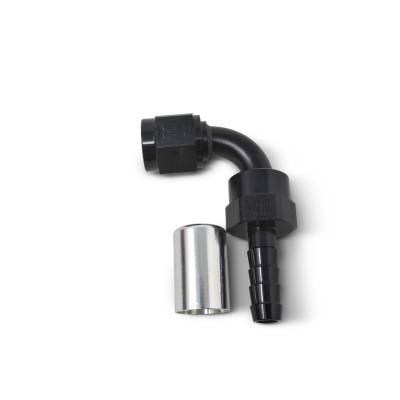 Russell - Russell 610543 ProClassic Crimp On Hose End 90-DEG End Black/Clear -08AN