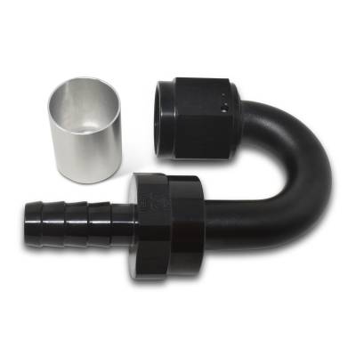 Russell - Russell 610513 ProClassic Crimp On Hose End 180-DEG End Black/Clear -06AN